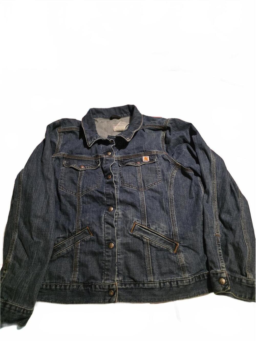 Vtg Carhartt Women's Denim Jacket Blue Size 2XL J001